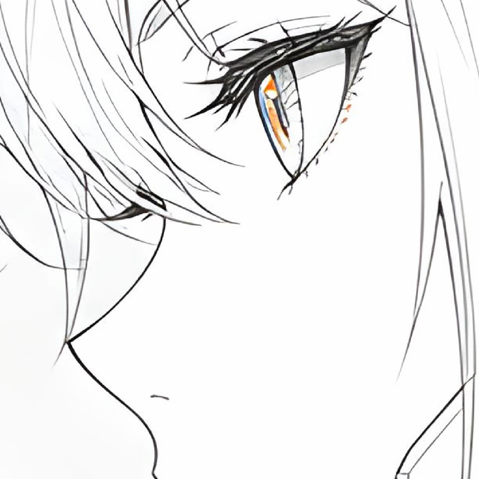 2Kへアップスケールしたキャラクターイラストの細部