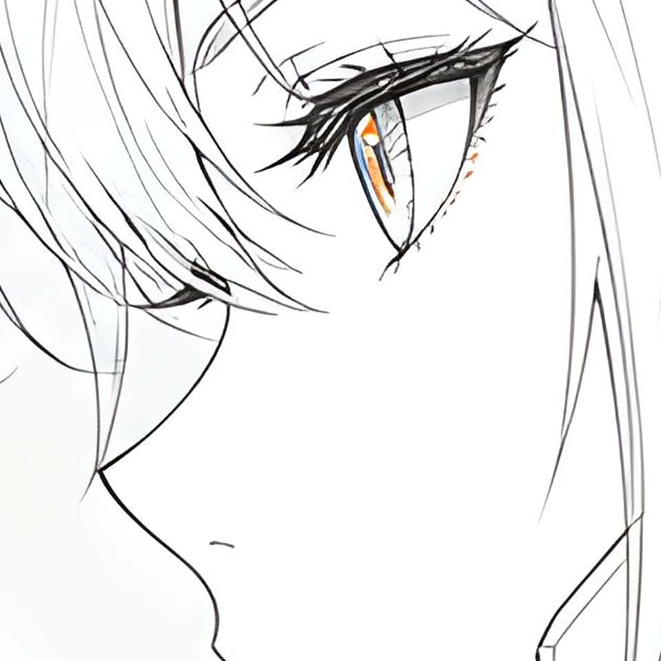 4Kへアップスケールしたキャラクターイラストの細部